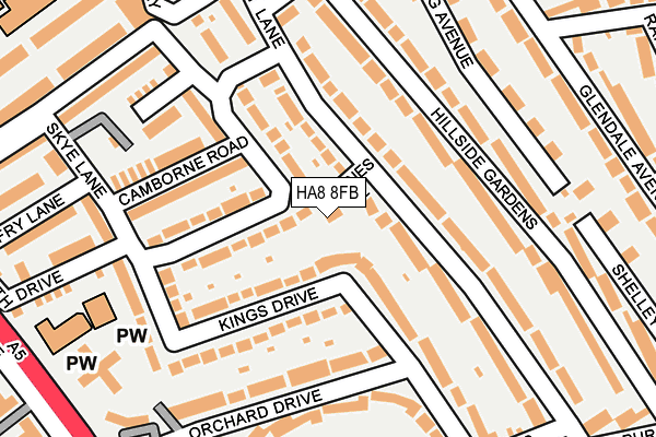 HA8 8FB map - OS OpenMap – Local (Ordnance Survey)