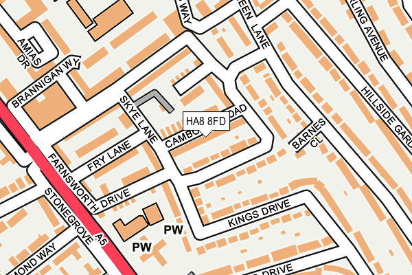 HA8 8FD map - OS OpenMap – Local (Ordnance Survey)