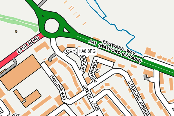 HA8 8FG map - OS OpenMap – Local (Ordnance Survey)