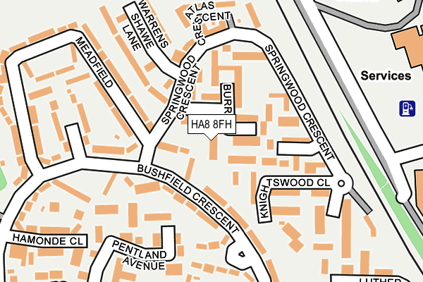 HA8 8FH map - OS OpenMap – Local (Ordnance Survey)