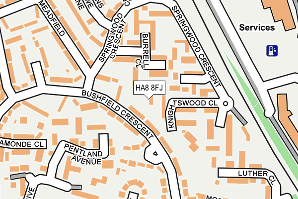 HA8 8FJ map - OS OpenMap – Local (Ordnance Survey)