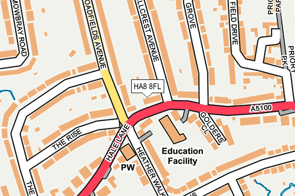 HA8 8FL map - OS OpenMap – Local (Ordnance Survey)