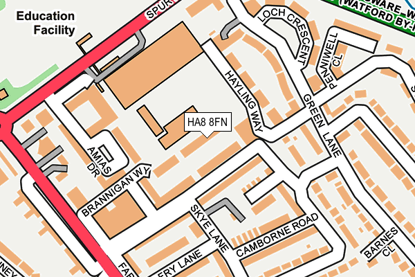 HA8 8FN map - OS OpenMap – Local (Ordnance Survey)