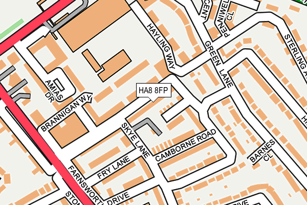 HA8 8FP map - OS OpenMap – Local (Ordnance Survey)