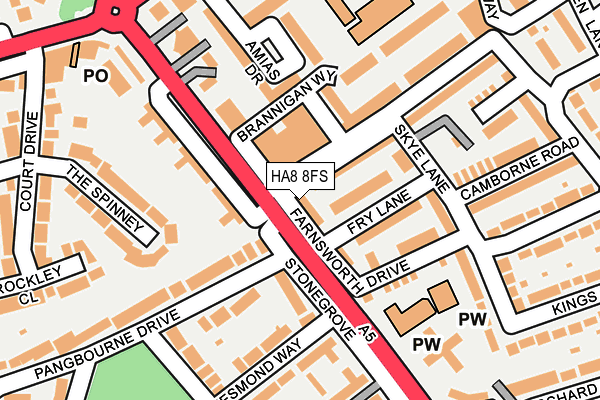 HA8 8FS map - OS OpenMap – Local (Ordnance Survey)