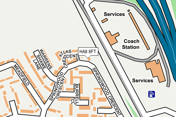 HA8 8FT map - OS OpenMap – Local (Ordnance Survey)