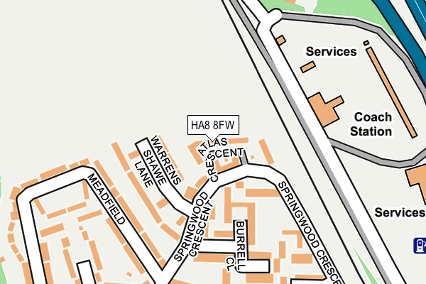 HA8 8FW map - OS OpenMap – Local (Ordnance Survey)