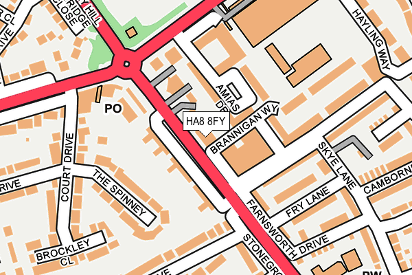 HA8 8FY map - OS OpenMap – Local (Ordnance Survey)