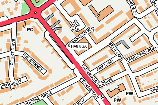 HA8 8GA map - OS OpenMap – Local (Ordnance Survey)