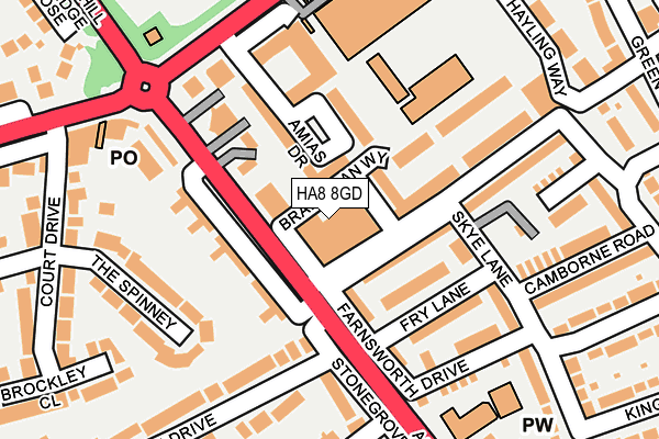 HA8 8GD map - OS OpenMap – Local (Ordnance Survey)