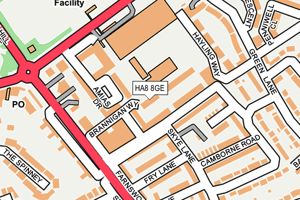 HA8 8GE map - OS OpenMap – Local (Ordnance Survey)