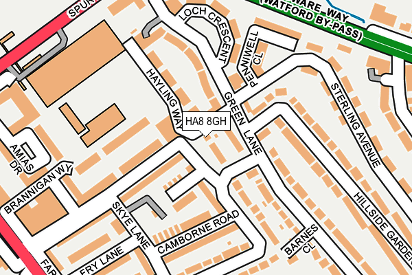 HA8 8GH map - OS OpenMap – Local (Ordnance Survey)