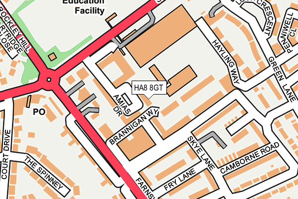 HA8 8GT map - OS OpenMap – Local (Ordnance Survey)