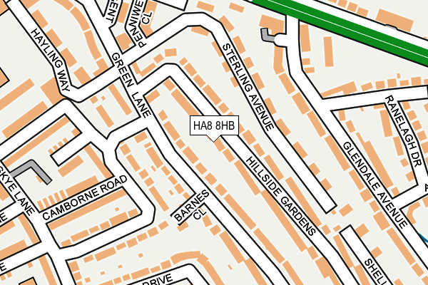 HA8 8HB map - OS OpenMap – Local (Ordnance Survey)