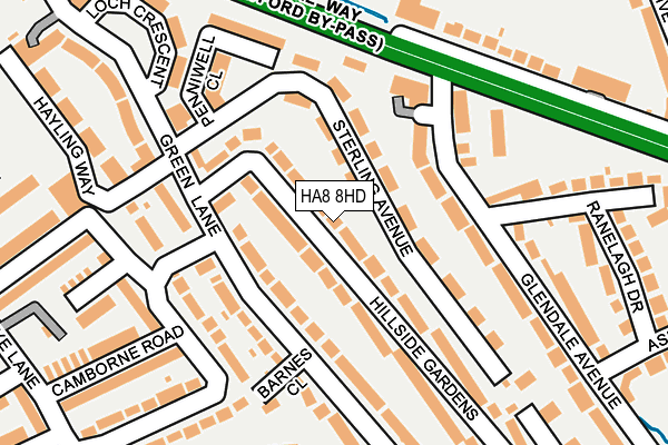 HA8 8HD map - OS OpenMap – Local (Ordnance Survey)