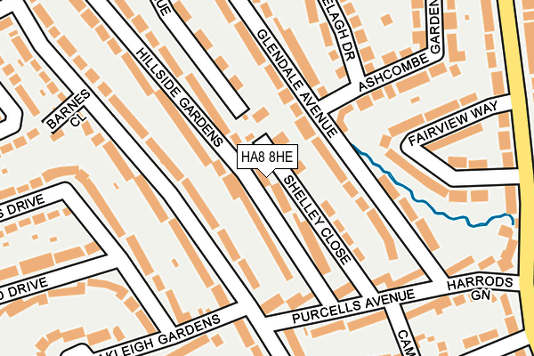 HA8 8HE map - OS OpenMap – Local (Ordnance Survey)