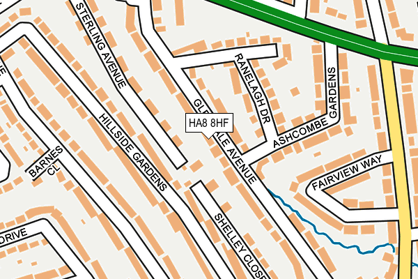 HA8 8HF map - OS OpenMap – Local (Ordnance Survey)