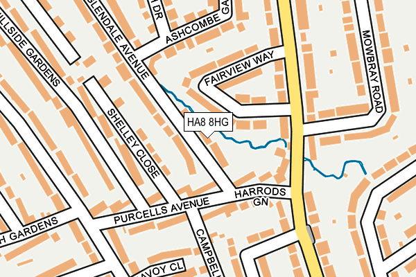 HA8 8HG map - OS OpenMap – Local (Ordnance Survey)