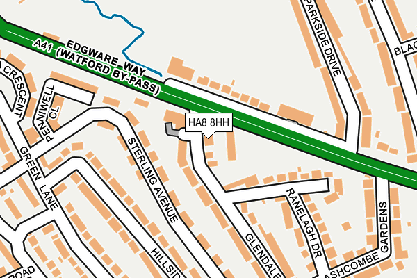 HA8 8HH map - OS OpenMap – Local (Ordnance Survey)