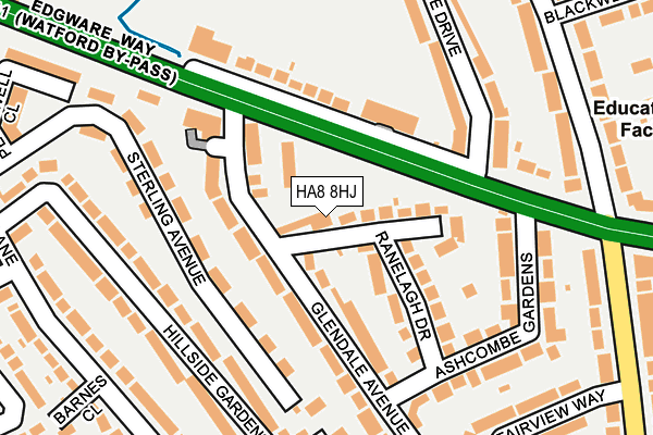 HA8 8HJ map - OS OpenMap – Local (Ordnance Survey)