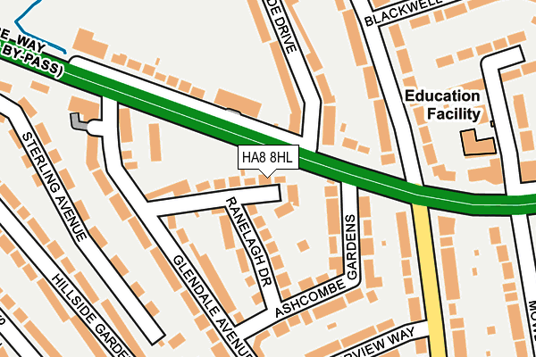 HA8 8HL map - OS OpenMap – Local (Ordnance Survey)