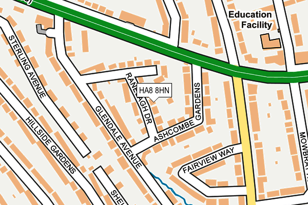 HA8 8HN map - OS OpenMap – Local (Ordnance Survey)