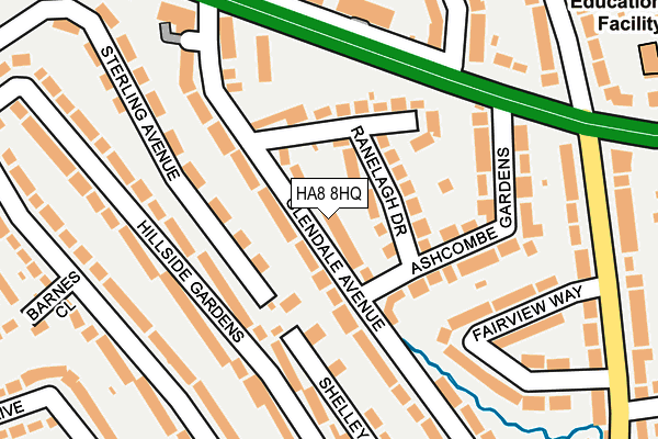 HA8 8HQ map - OS OpenMap – Local (Ordnance Survey)