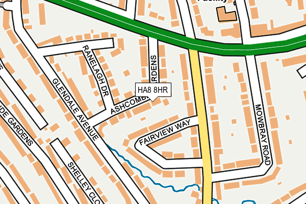 HA8 8HR map - OS OpenMap – Local (Ordnance Survey)