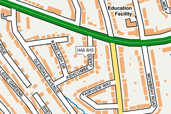 HA8 8HS map - OS OpenMap – Local (Ordnance Survey)