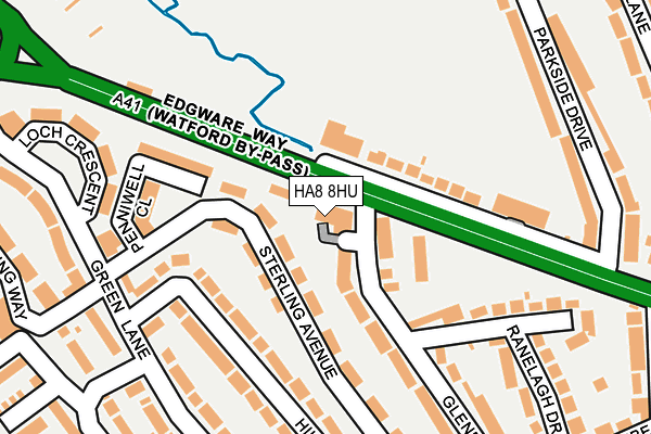 HA8 8HU map - OS OpenMap – Local (Ordnance Survey)