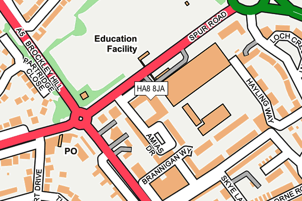 HA8 8JA map - OS OpenMap – Local (Ordnance Survey)