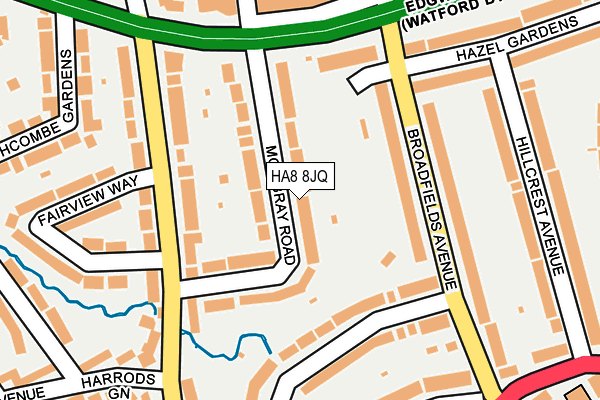 HA8 8JQ map - OS OpenMap – Local (Ordnance Survey)