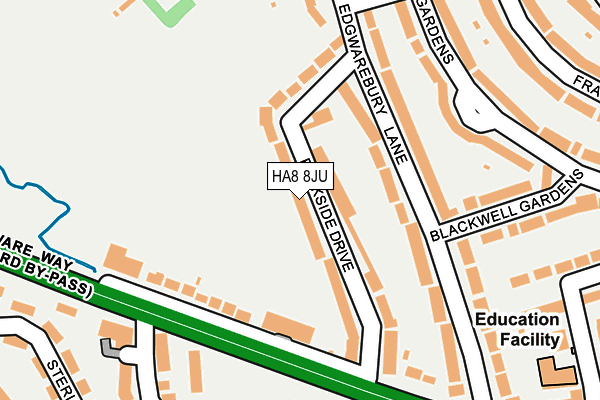 HA8 8JU map - OS OpenMap – Local (Ordnance Survey)