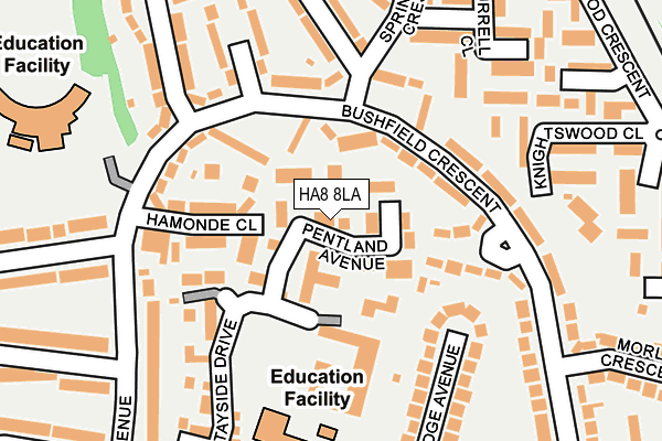 HA8 8LA map - OS OpenMap – Local (Ordnance Survey)