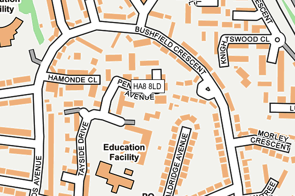 HA8 8LD map - OS OpenMap – Local (Ordnance Survey)