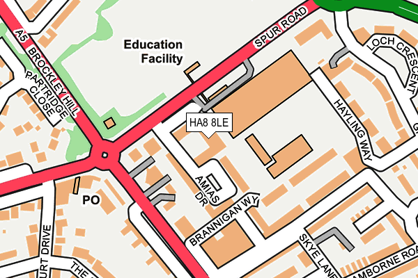 HA8 8LE map - OS OpenMap – Local (Ordnance Survey)