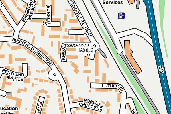 HA8 8LG map - OS OpenMap – Local (Ordnance Survey)