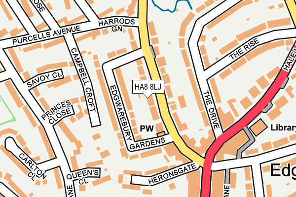 HA8 8LJ map - OS OpenMap – Local (Ordnance Survey)