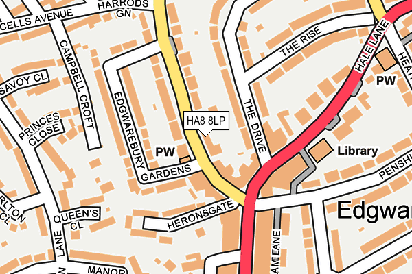 HA8 8LP map - OS OpenMap – Local (Ordnance Survey)