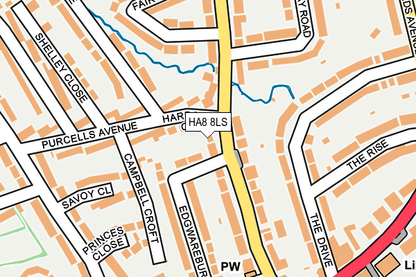 HA8 8LS map - OS OpenMap – Local (Ordnance Survey)