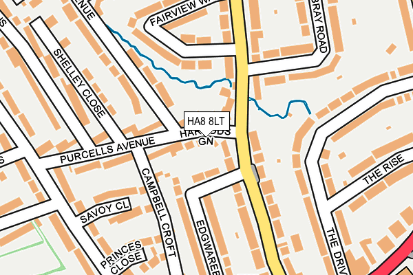 HA8 8LT map - OS OpenMap – Local (Ordnance Survey)