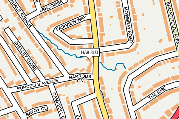 HA8 8LU map - OS OpenMap – Local (Ordnance Survey)