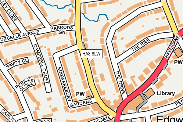 HA8 8LW map - OS OpenMap – Local (Ordnance Survey)