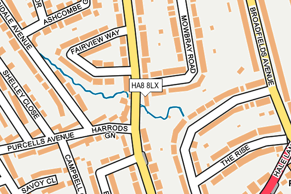 HA8 8LX map - OS OpenMap – Local (Ordnance Survey)