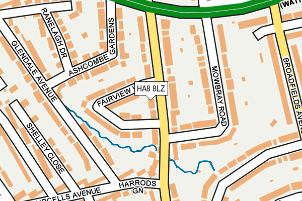 HA8 8LZ map - OS OpenMap – Local (Ordnance Survey)