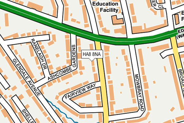 HA8 8NA map - OS OpenMap – Local (Ordnance Survey)