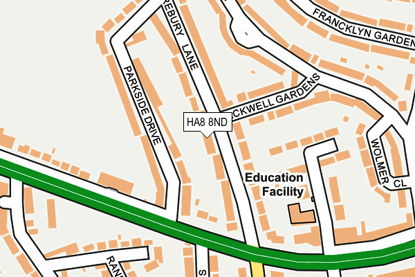 HA8 8ND map - OS OpenMap – Local (Ordnance Survey)