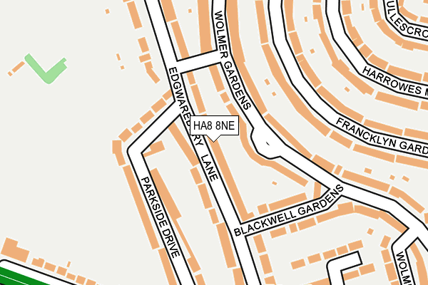 HA8 8NE map - OS OpenMap – Local (Ordnance Survey)