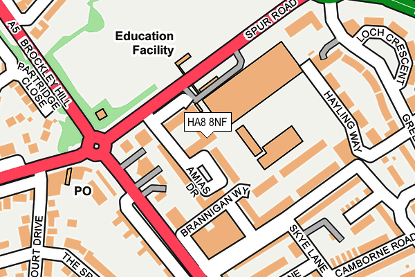 HA8 8NF map - OS OpenMap – Local (Ordnance Survey)