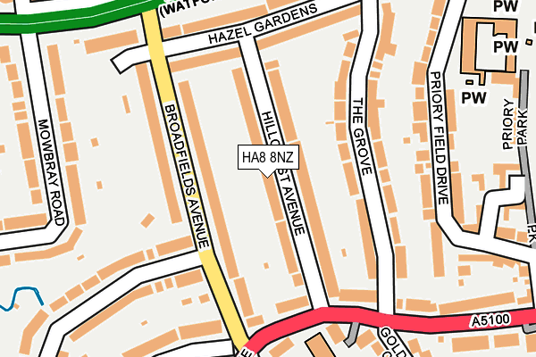 HA8 8NZ map - OS OpenMap – Local (Ordnance Survey)